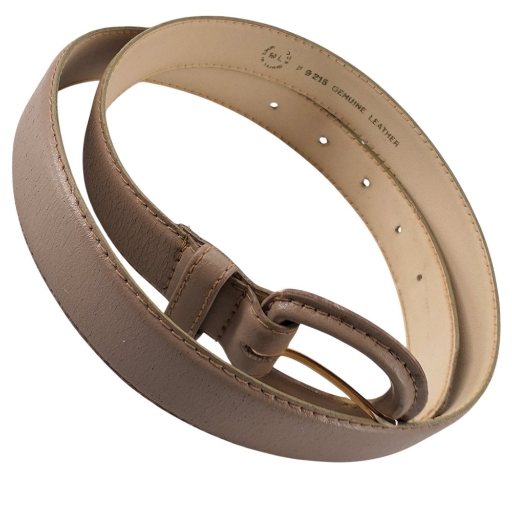 PRL Ralph Lauren Taupe Genuine Leather Wrapped Buckle Belt Size M 37.5"